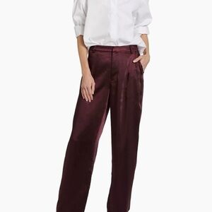Good American Deep Burgundy Women's Satin Trousers